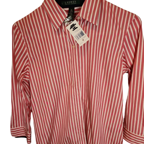 Ralph Lauren Tops - NWT Ralph Lauren pink & white tailored shirt..2005 Green label!